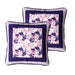 DaDa Bedding Set of 2-Pieces Peachy Blossoms Purple Floral Patchwork Throw Pillow Covers, 18" x 18" - Designed in USA (JHW877) - DaDa Bedding Collection