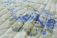 DaDa Bedding Camellia Classic Floral Spring Yellow & Blue Striped Quilted Bedspread Set (DXJ101491) - DaDa Bedding Collection