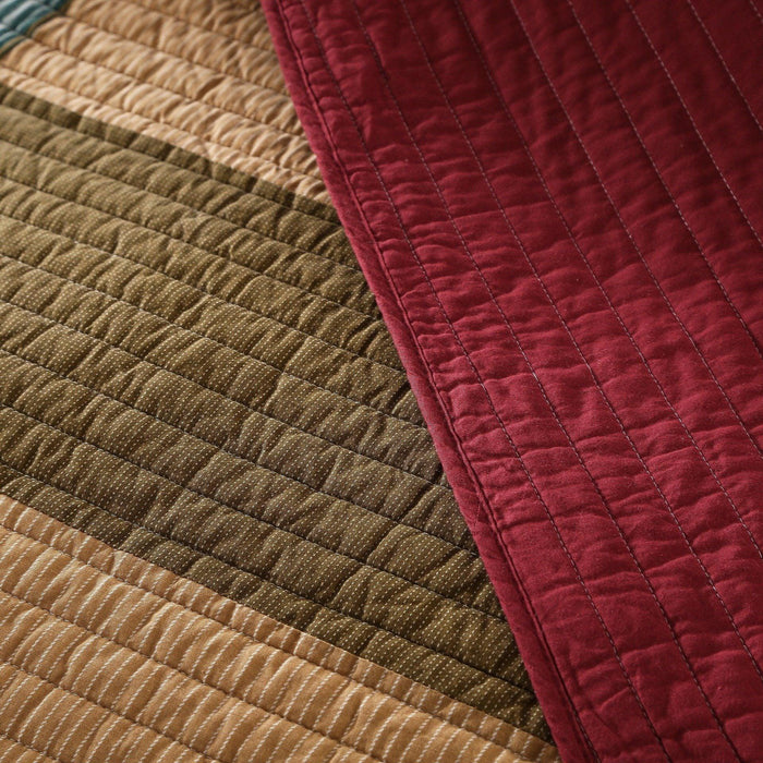 DaDa Bedding Classical Warm Desert Sands Cotton Velveteen Patchwork Bedspread Set (JHW-577) - DaDa Bedding Collection