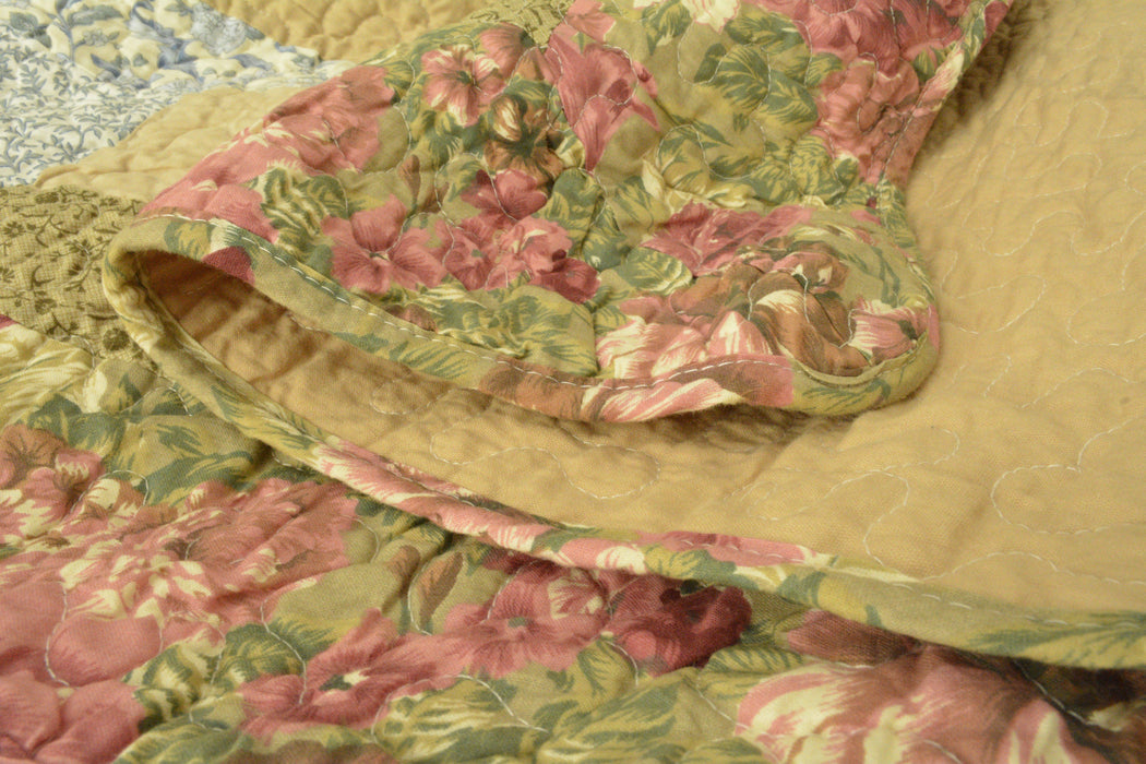 DaDa Bedding Country Cottage Floral Vines Quilted Bedspread Set - Twin - 3PCS (DXJ100681-S3) - DaDa Bedding Collection