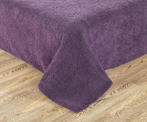 DaDa Bedding Eggplant Aubergine Reversible Quilted Ultra Sonic Throw Blanket Bedspread (BJ0106) - DaDa Bedding Collection