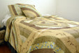 DaDa Bedding Evergreen Garden Floral Patchwork Quilted Bedspread Set, Twin, 3-PCS (DXJ101080-1) - DaDa Bedding Collection
