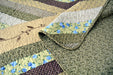 DaDa Bedding Evergreen Garden Floral Patchwork Quilted Bedspread Set, Twin, 3-PCS (DXJ101080-1) - DaDa Bedding Collection