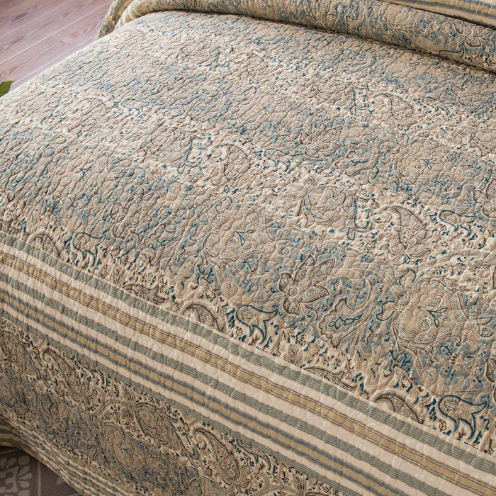 DaDa Bedding Paisley Paradise Bohemian Olive Green Cotton Bedspread Set (DXJ101873) - DaDa Bedding Collection