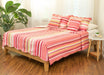 DaDa Bedding Multi-Red Pink Boho Summer Stripes Scalloped Lightweight Coverlet Bedspread Set (DXJ101824) - DaDa Bedding Collection