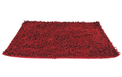 DaDa Bedding Burgundy Red Shaggy Soft Chenille Noodle Carpet Rug Bath Mat - DaDa Bedding Collection