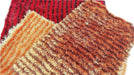 DaDa Bedding Shaggy Soft Rectangle Floor Door Mat Bath Carpet Rug - Striped Orange & Brown - 20" x 32", - DaDa Bedding Collection
