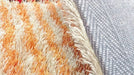 DaDa Bedding Shaggy Soft Rectangle Door Mat Carpet Rug - 20" x 32", Striped Orange & Cream - DaDa Bedding Collection