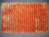 DaDa Bedding Shaggy Soft Rectangle Door Mat Carpet Rug - 20" x 32", Striped Orange & Cream - DaDa Bedding Collection