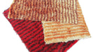 DaDa Bedding Shaggy Soft Rectangle Door Mat Carpet Rug - 20" x 32", Striped Orange & Cream - DaDa Bedding Collection