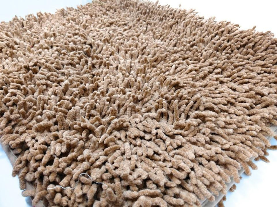 DaDa Bedding Coffee Brown Shaggy Soft Chenille Noodle Carpet Rug Bath Mat - DaDa Bedding Collection