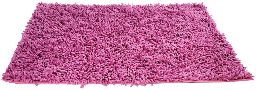 DaDa Bedding Fuchsia Magenta Pink Shaggy Soft Chenille Noodle Carpet Rug Bath Mat - DaDa Bedding Collection