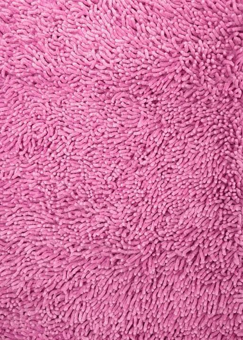 DaDa Bedding Fuchsia Magenta Pink Shaggy Soft Chenille Noodle Carpet Rug Bath Mat - DaDa Bedding Collection