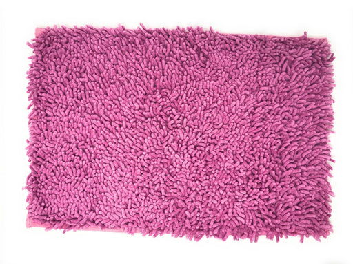 DaDa Bedding Fuchsia Magenta Pink Shaggy Soft Chenille Noodle Carpet Rug Bath Mat - DaDa Bedding Collection