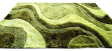 DaDa Bedding Three Dimensional 3D Modern Curved Viscose Lime Green Apple Soft Carpet Mat Rug - DaDa Bedding Collection