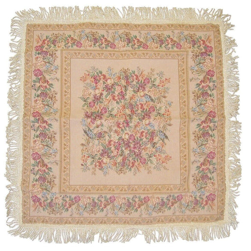 DaDa Bedding Wildflower Wonderland Floral Golden Beige Tan Square Dining Table Cloth (3100) - DaDa Bedding Collection