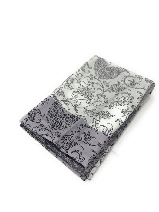 DaDa Bedding Elegant Grey Floral Paisley Pillow Cases - Queen 20" x 30" - 2 Pieces (8222) - DaDa Bedding Collection