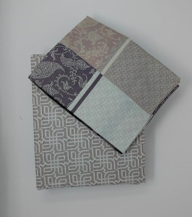 DaDa Bedding Grey Floral Paisley Fitted & Flat Sheet w/ Pillow Cases Set (FSFS8222) - DaDa Bedding Collection
