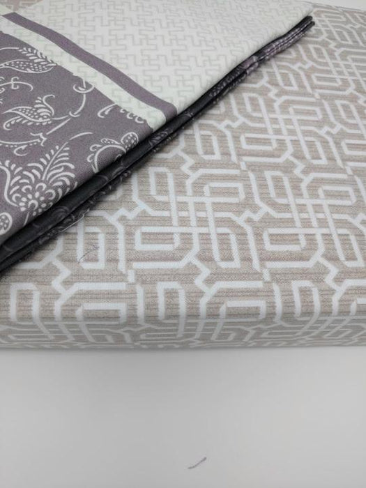 DaDa Bedding Grey Floral Paisley Fitted & Flat Sheet w/ Pillow Cases Set (FSFS8222) - DaDa Bedding Collection