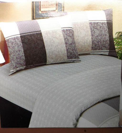 DaDa Bedding Jacquard Grey Floral Paisley Fitted Sheet & Pillow Cases Set (FTS8222) - DaDa Bedding Collection