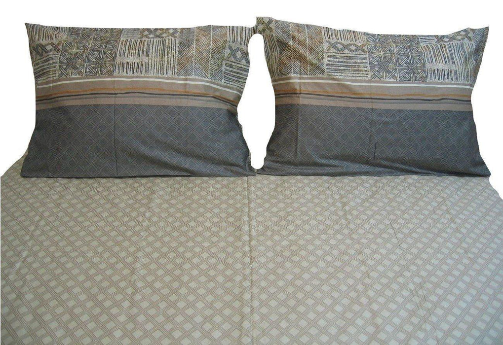 DaDa Bedding Geometric Striped Multi-Color Fitted Sheet & Pillow Cases Set (FTS8279) - DaDa Bedding Collection