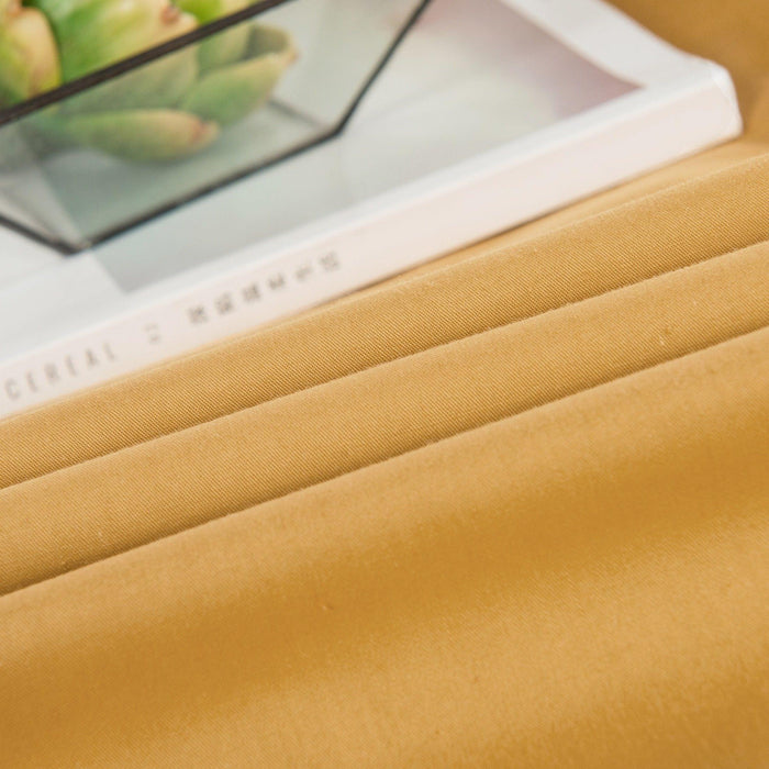DaDa Bedding Honey Yellow Poplin Cotton Fitted Sheet w/ Pillow Cases (JHW-550-Fitted) - DaDa Bedding Collection