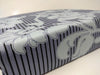 DaDa Bedding Navy Blue Floral Striped Fitted Sheet & Pillow Cases Set - Twin Size (FTS8153) - DaDa Bedding Collection
