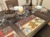 DaDa Bedding Set of 8 Pieces Gingerbread Sweets Holiday Table Tapestry - 4 Placemats, 2 Table Runners, 2 Throw Pillow Covers (12917) - DaDa Bedding Collection
