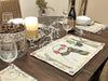 DaDa Bedding Set of 8 Pieces Magical Snowman Holiday Table Tapestry - 4 Placemats, 2 Table Runners, 2 Throw Pillow Covers (9733) - DaDa Bedding Collection