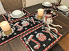 DaDa Bedding Set of 8 Pieces Peppermint Joy Holiday Table Tapestry - 4 Placemats, 2 Table Runners, 2 Throw Pillow Covers (12904) - DaDa Bedding Collection
