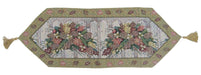 DaDa Bedding Rustic Floral Bouquet Lights Holiday Tapestry Dining Table Runner (6068) - DaDa Bedding Collection