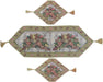 DaDa Bedding Set of 3-Pieces Table Runners - Festive Holiday Fiesta Floral Botanical Beige Woven Tapestry Dining Mats Scarf (6068) - DaDa Bedding Collection