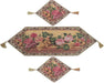 DaDa Bedding Set of 3-Pieces - Romantic Parade of Fruit & Roses Vintage Tapestry Dining Table Runners (14426) - DaDa Bedding Collection