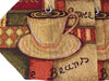DaDa Bedding Smell of Coffee Cup Latte Java Brown Tapestry Table Runner Cloth (9912) - DaDa Bedding Collection