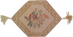 DaDa Bedding Wildflower Diamond Shape Floral Golden Beige Woven Tapestry Table Cloth Runner (3100) - DaDa Bedding Collection