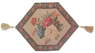 DaDa Bedding Breath of Spring Colorful Floral Beige Brown Tapestry Dining Table Runner (3089) - DaDa Bedding Collection