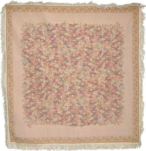 DaDa Bedding Wildflower Wonderland Floral Golden Beige Tan Square Dining Table Cloth (3100) - DaDa Bedding Collection