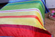 DaDa Bedding Colorful Striped Rainbow Reversible Plush Luxe Flannel Fleece Throw Blanket (XY9867) - DaDa Bedding Collection