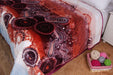 DaDa Bedding Paisley Dreams Floral Burgundy Mink Fleece Flannel Throw Blanket (XY0025) - DaDa Bedding Collection
