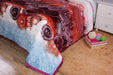 DaDa Bedding Paisley Dreams Floral Burgundy Mink Fleece Flannel Throw Blanket (XY0025) - DaDa Bedding Collection