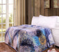 DaDa Bedding Swirly Navy Blue Lagoon Abstract Mink Flannel Fleece Throw Blanket (XY9897) - DaDa Bedding Collection
