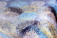 DaDa Bedding Swirly Navy Blue Lagoon Abstract Mink Flannel Fleece Throw Blanket (XY9897) - DaDa Bedding Collection