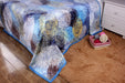 DaDa Bedding Swirly Navy Blue Lagoon Abstract Mink Flannel Fleece Throw Blanket (XY9897) - DaDa Bedding Collection
