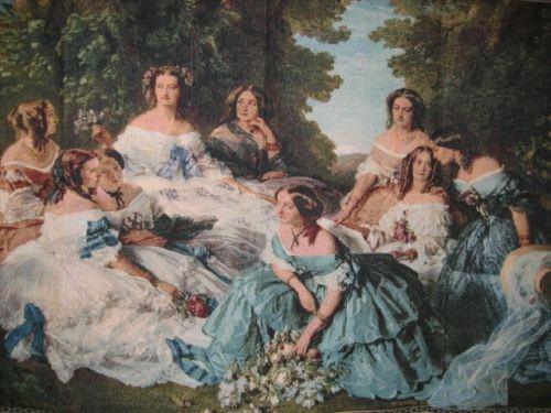 DaDa Bedding 'Her Ladies in Waiting' Spanish Party Classical French Rococo Woven Tapestry Wall Hanging - 36" x 50" - DaDa Bedding Collection