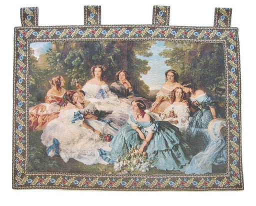 DaDa Bedding 'Her Ladies in Waiting' Spanish Party Classical French Rococo Woven Tapestry Wall Hanging - 36" x 50" - DaDa Bedding Collection
